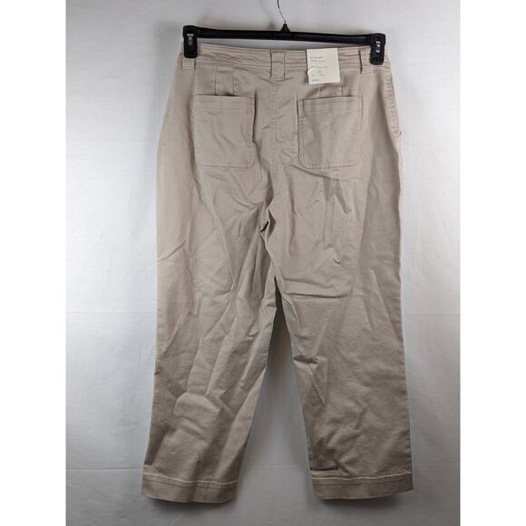 High Rise Straight Leg Ankle Pants Cropped Capris A New Day Light Brown 18 Flat - Picture 7 of 7